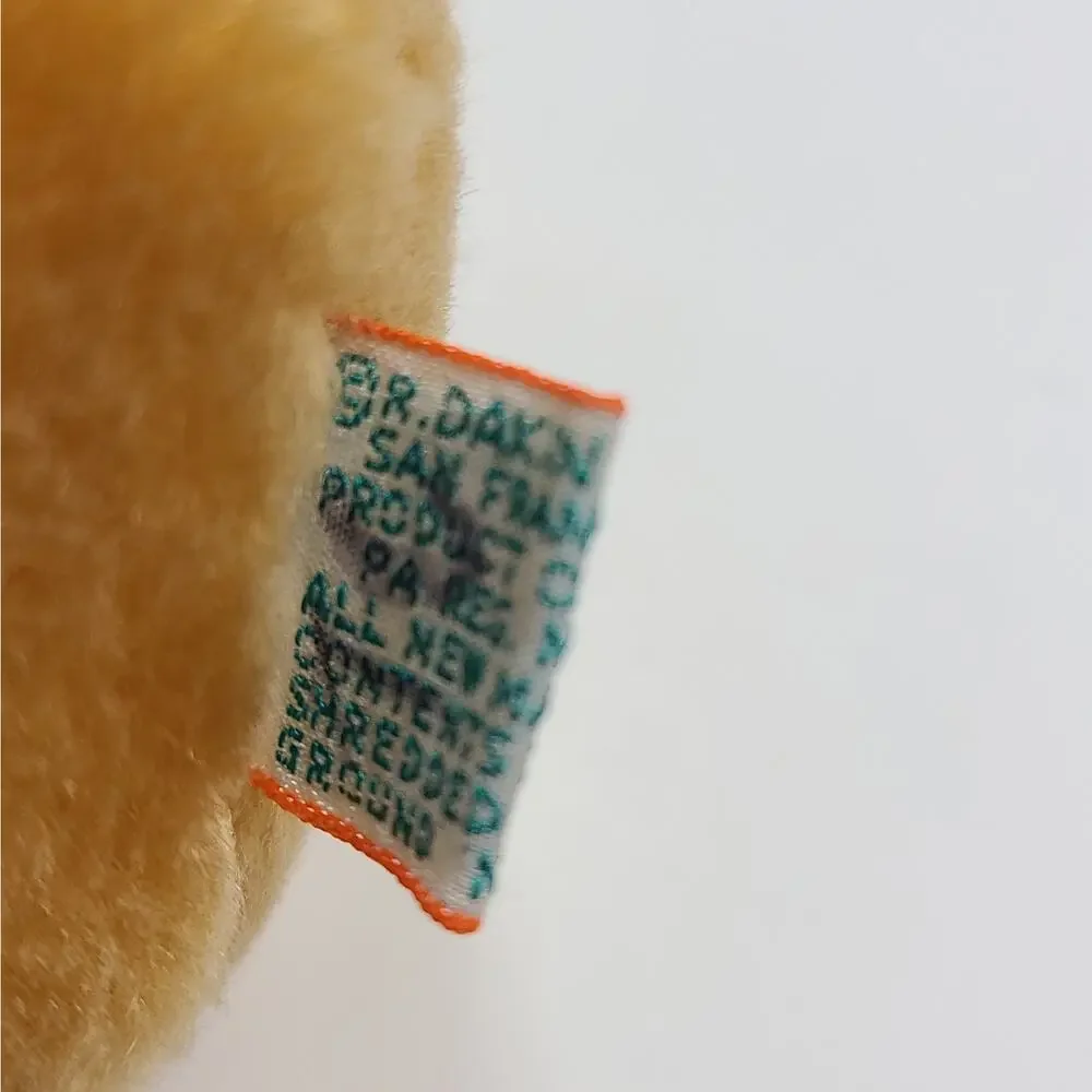 Vintage Dakin sitting Licorice Lion bean plush toy 1979 Korea 7 1/2